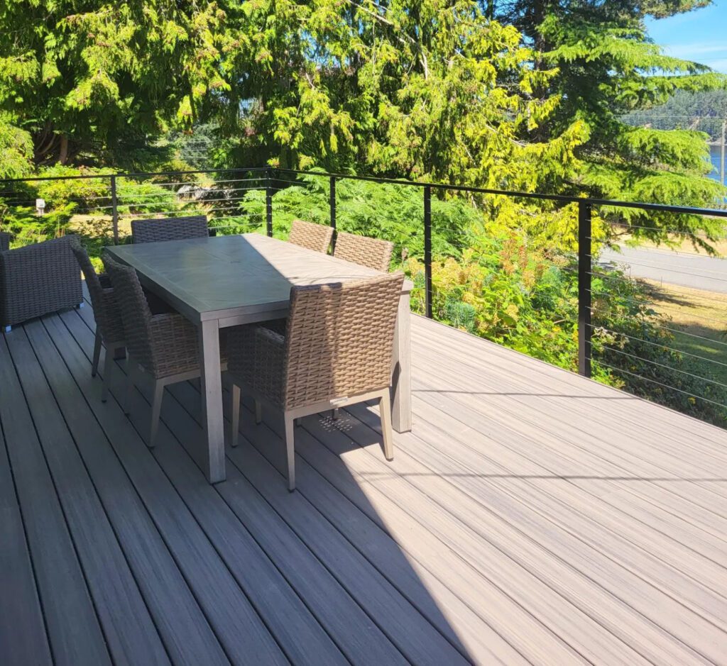 cable railings on deck