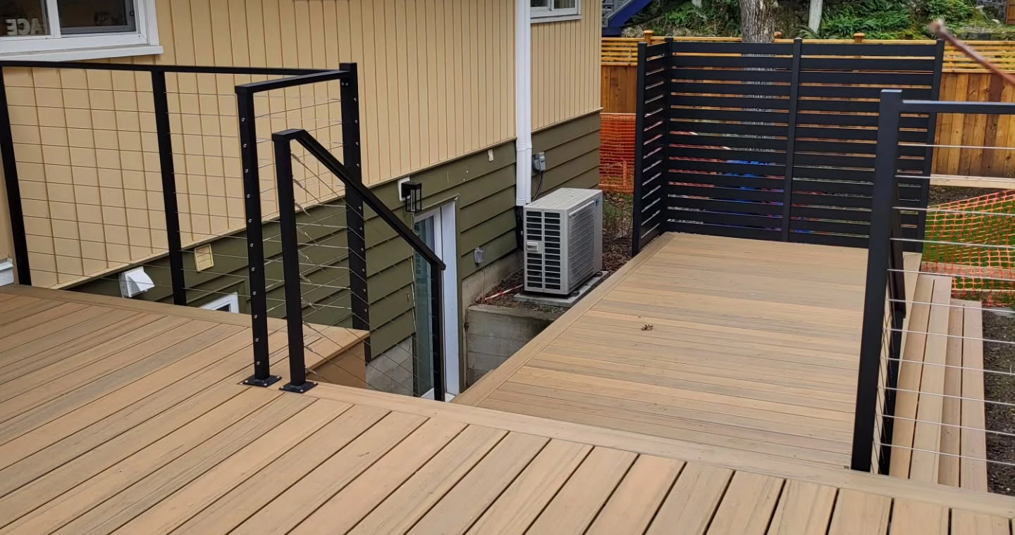 aluminum and cable deck railings