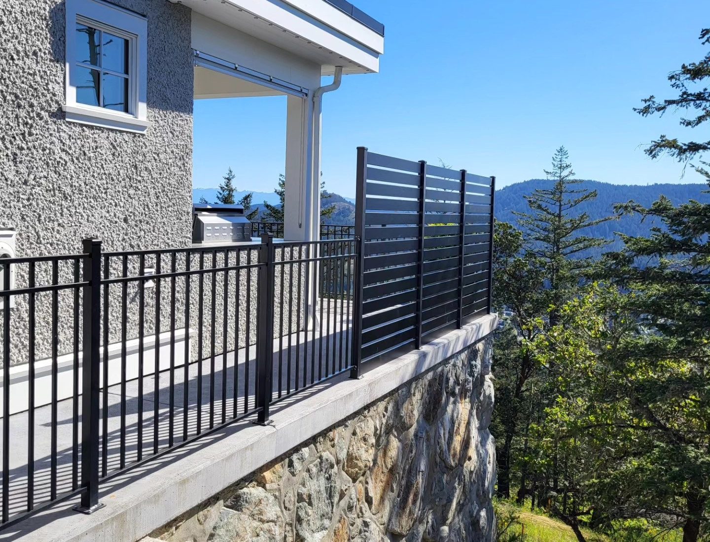 matte black powder coated aluminum railings