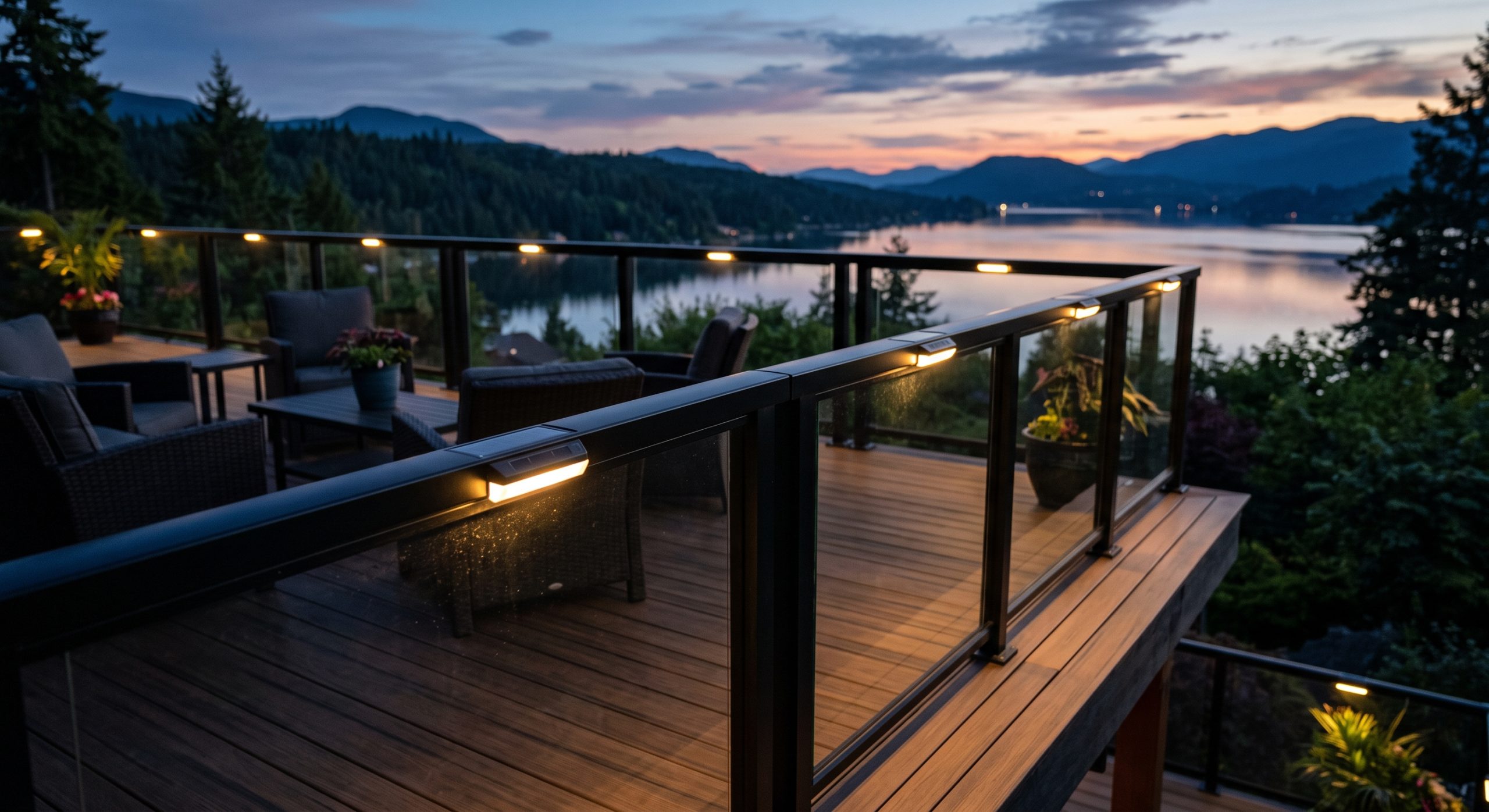 solar powered aluminum railing lighting